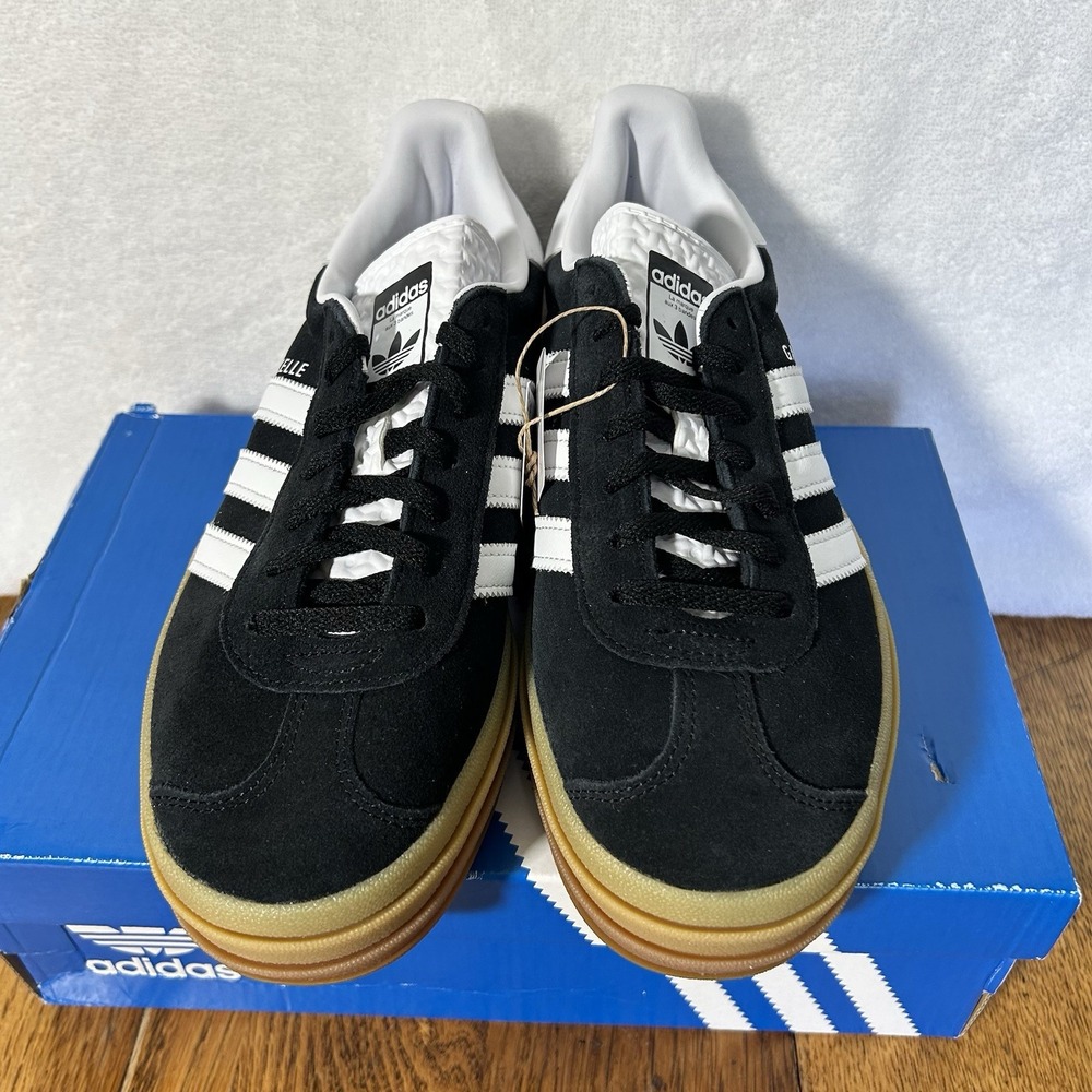 Adidas Womens Size 8 Black Gazelle Bold Low Top Platform IE0876 Athletic Shoes - Picture 5 of 8